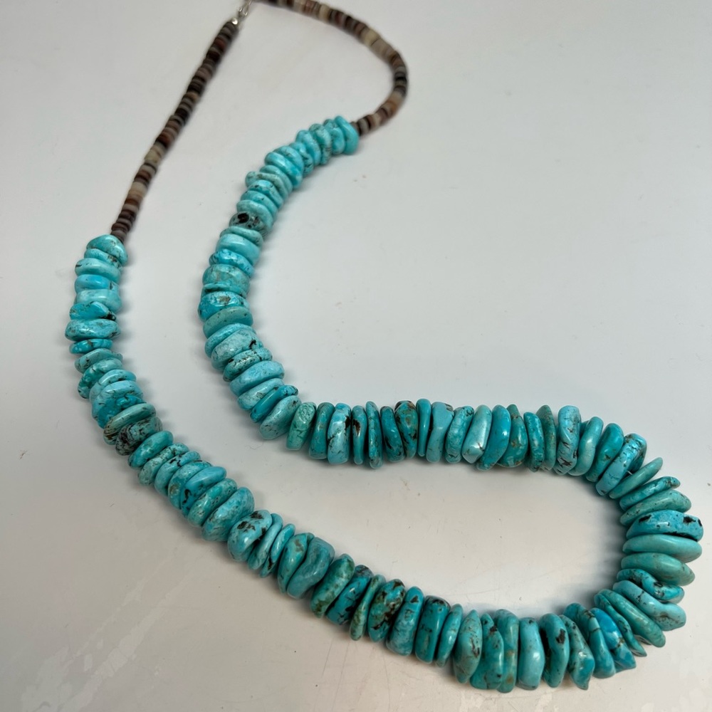 SOLD Native American turquoise heishi necklace